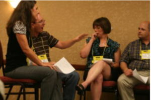 A group leader trying to manage conflict.