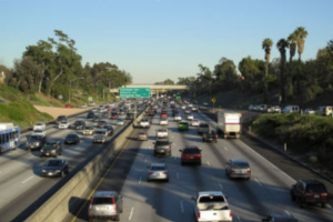 Highway with cars.